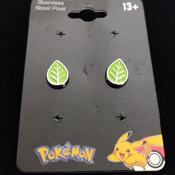 Pokemon Grass Type Earrings - Picture 2 of 2
